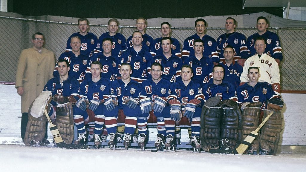 USA:n olympiajoukkue vuonna 1960. Jack Kirrane ylärivin oikeassa reunassa.