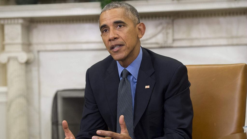 Yhdysvaltain presidentti Barack Obama Valkoisessa talossa lokakuussa 2016.