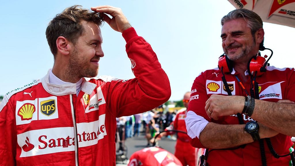 Sebastian Vettel ja Maurizio Arrivabene.