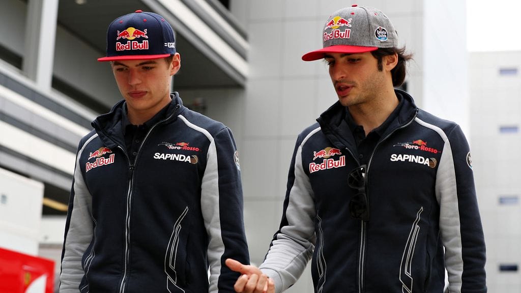Max Verstappen ja Carlos Sainz tallikavereina Venäjän GP:ssä.
