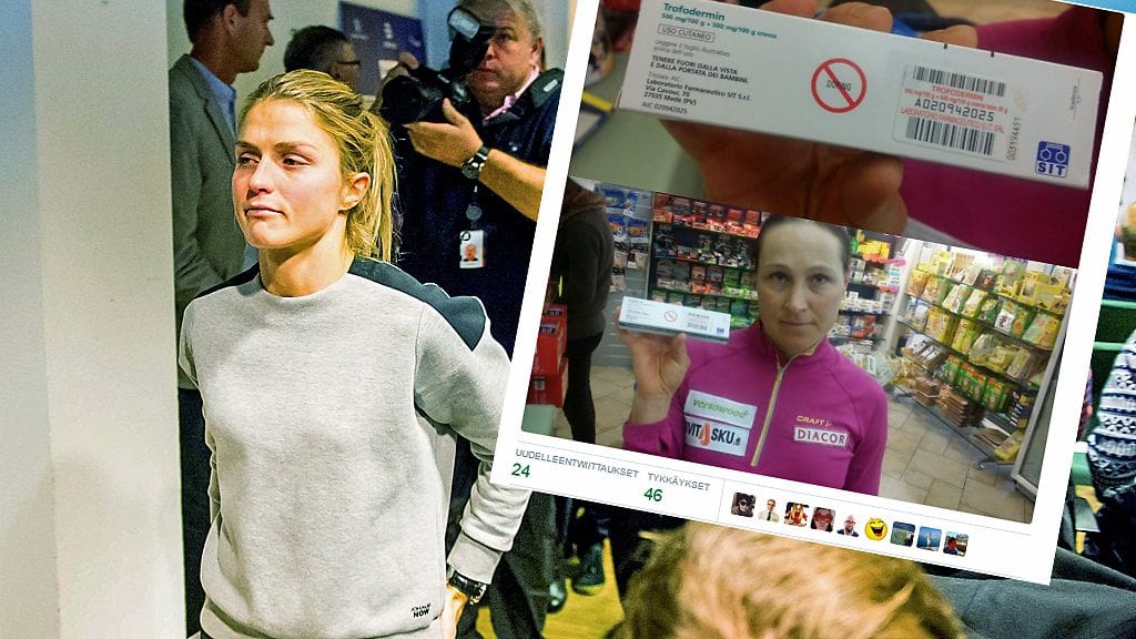 Therese Johaugin dopingkärystä ilmoitettiin tänään. Kuvakaappaus Aino-Kaisa Saarisen Twitteristä