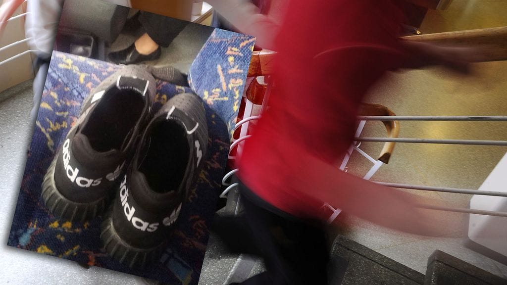 Tällaiset kengät kiusatulla Kallella (nimi muutettu) on.