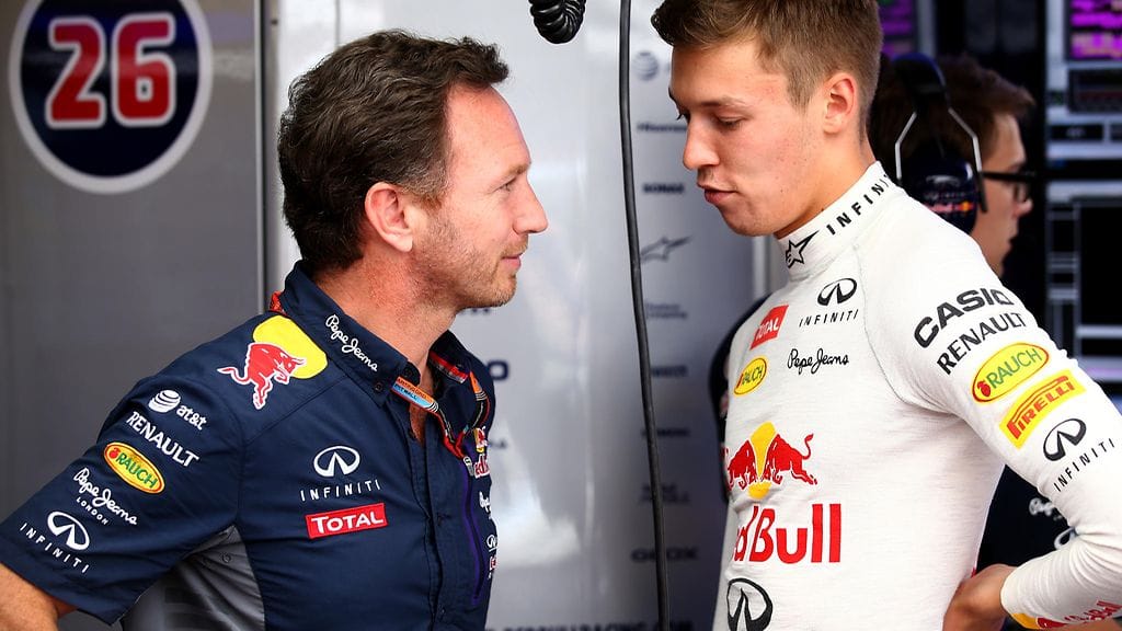 Christian Horner ja Daniil Kvjat