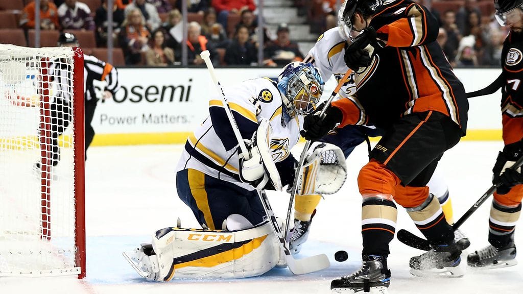 Pekka Rinteellä oli vaikea ilta Anaheimissa.