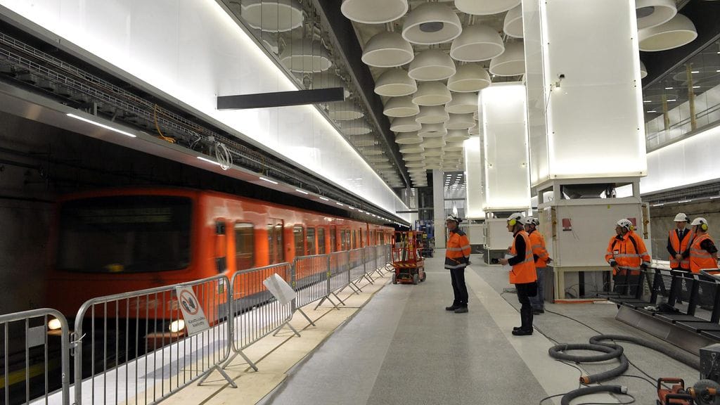 Länsimetron rakennustyömaata. Arkistokuva.