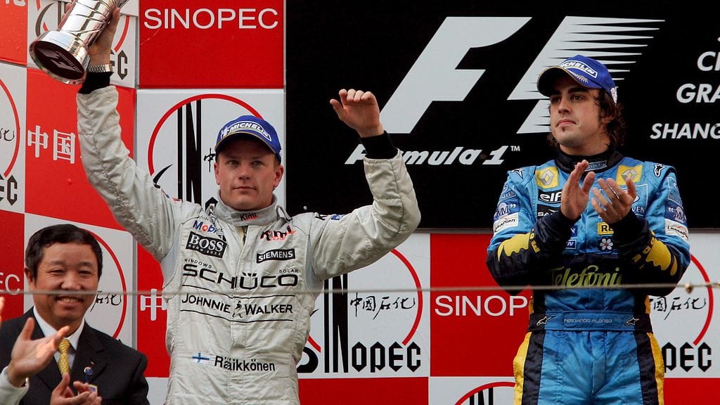 Kimi Räikkönen jäi Fernando Alonson jälkeen MM-sarjan toiseksi vuonna 2005.