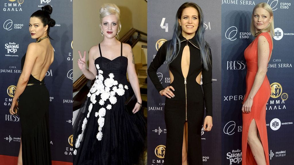 Jenni Vartiainen, Elli Haloo, Sanni ja Chisu ovat Suomen tunnetuimpia naislaulajia.