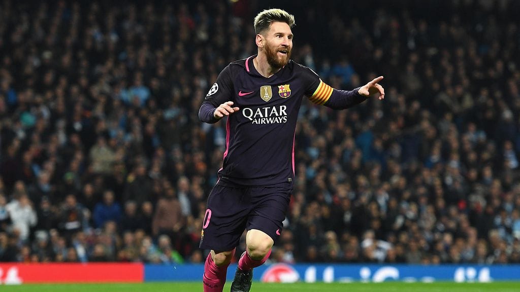 Lionel Messi hiljensi Manchester Cityn Etihad-stadionin.