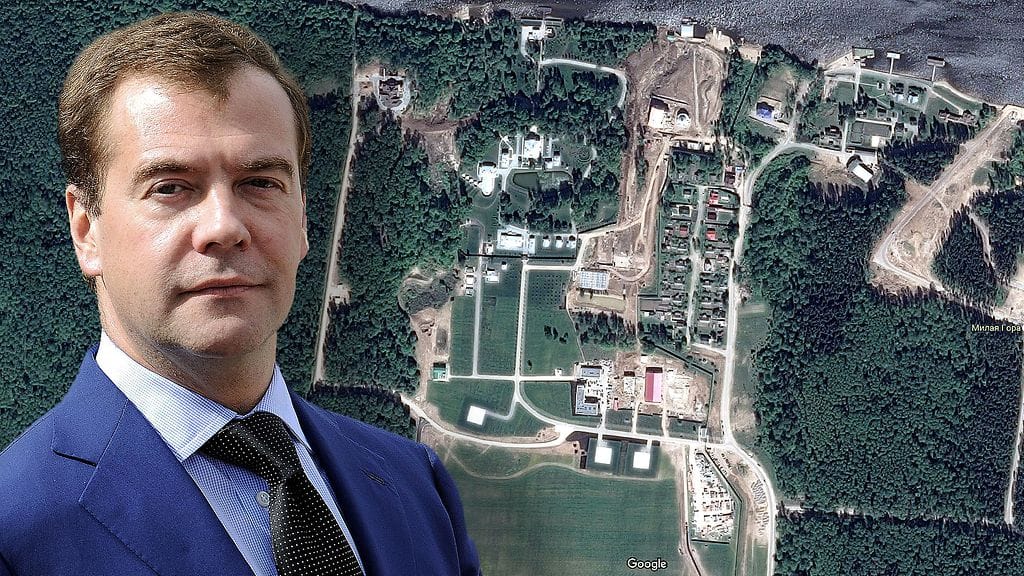 Medvedevin lomakiinteistö. Satelliittikuva: Google