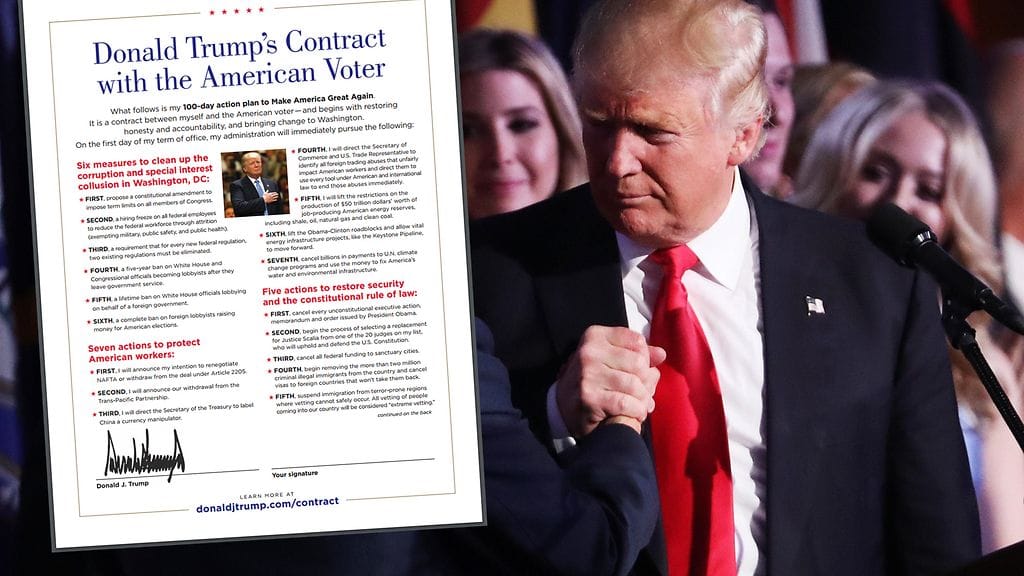 Trump on julkaissut listansa kokonaisuudessaan presidenttikampanjansa nettisivuilla.