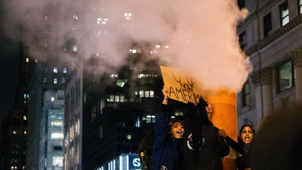 trump protesti manhattan usa