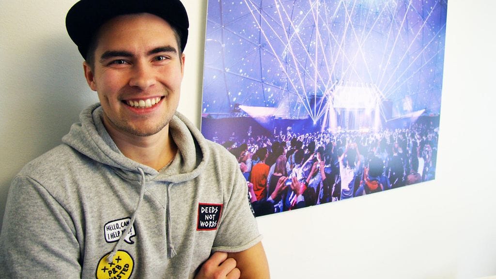 Kalle Lindroth Slushin toimistolla Helsingin keskustassa 13. lokakuuta 2016.