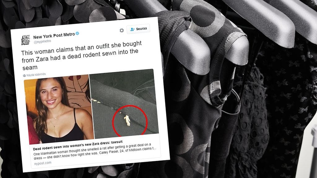 Tietojen mukaan kovan onnen mekko oli valmistettu Turkissa.