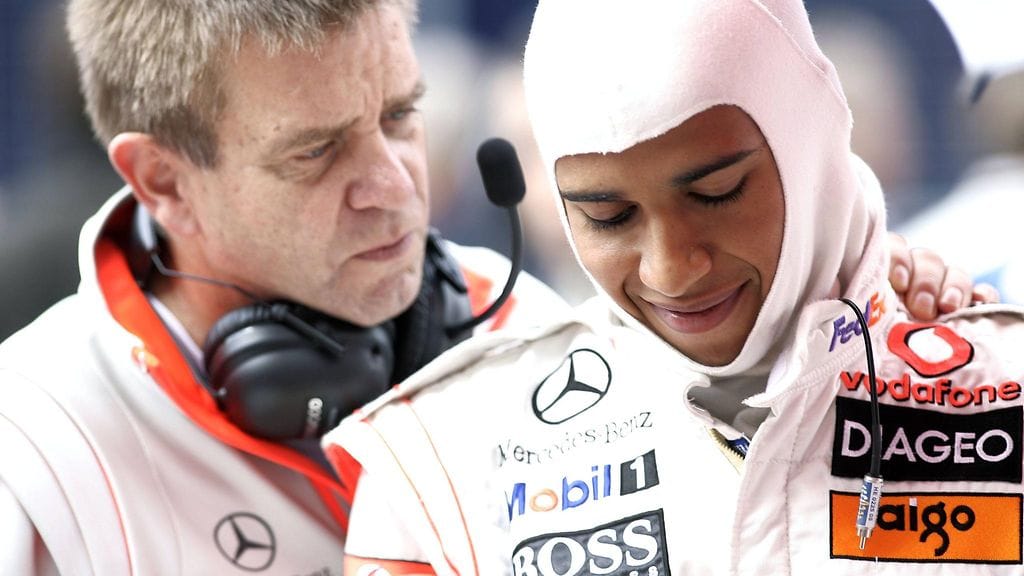 Aki Hintsa ja Lewis Hamilton toukokuussa 2008.