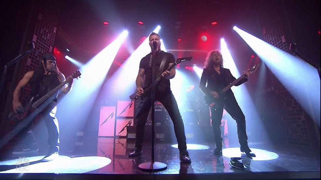 Metallica esiintyi Jimmy Fallonin talk show'ssa 30. syyskuuta 2016.