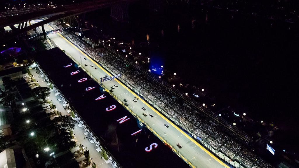 Singaporen Marina Bay -radan pääsuora.