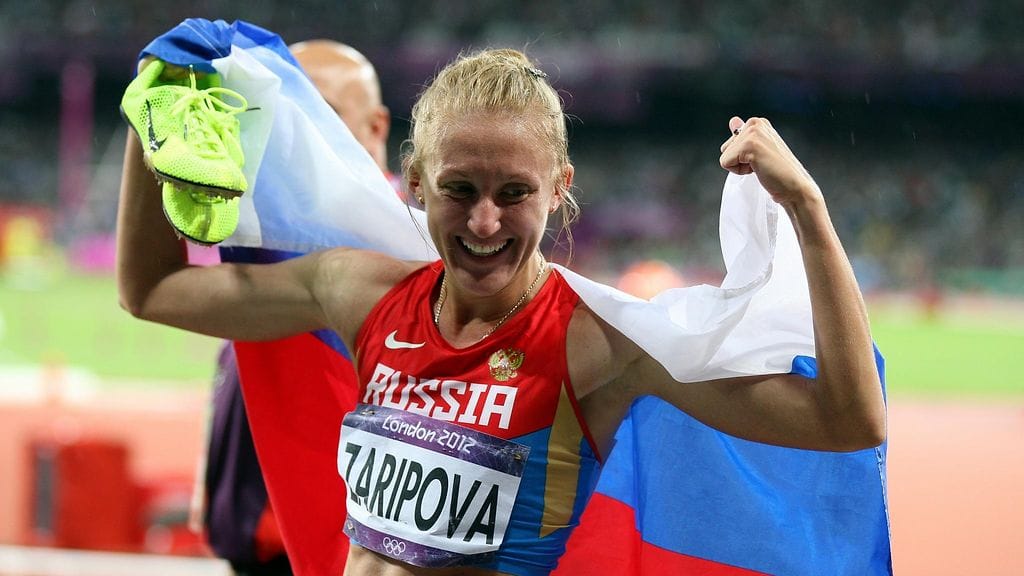 Julia Zaripova tuuletti Lontoossa elokuussa 2012.