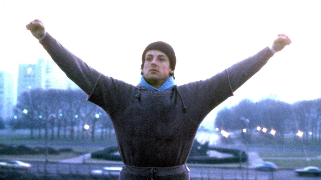 Elämä New Yorkissa vaikutti olennaisesti Rocky-elokuvien käsikirjoitukseen, kertoo Sylvester Stallone. Kuva ensimmäisestä Rockysta vuodelta 1976.