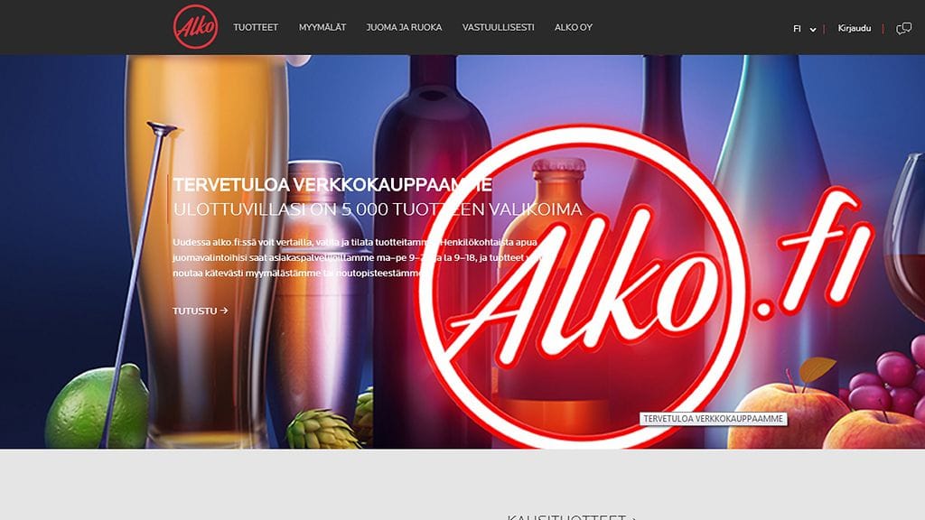Alko lanseerasi oman verkkokaupan.