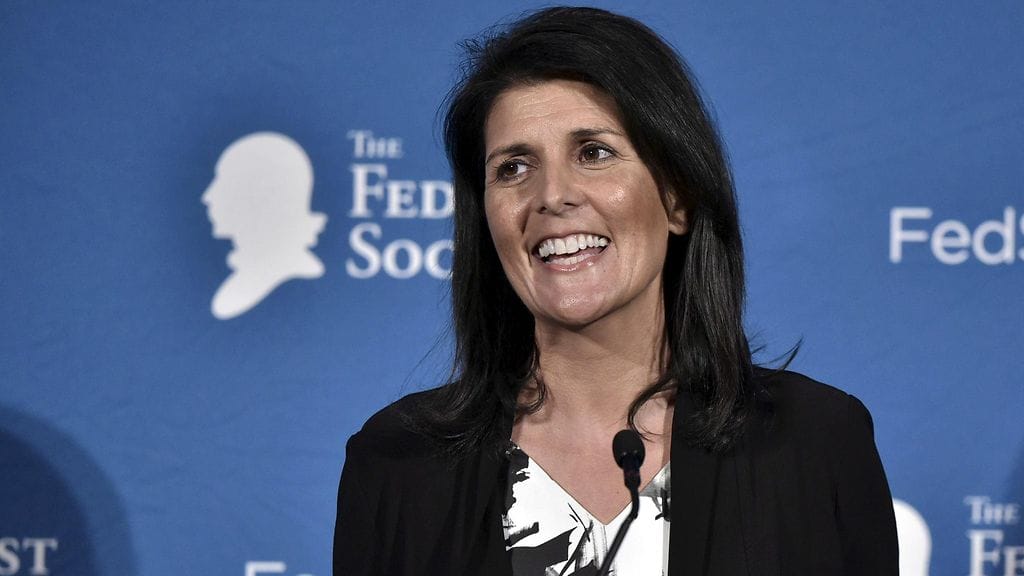 Yhdysvaltain YK-lähettilän Nikki Haley.