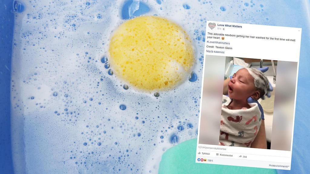 Video vauvan kylpyhetkestä on sulattanut miljoonien ihmisten sydämet.