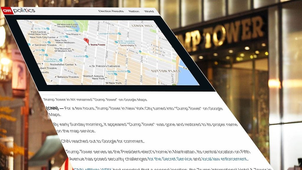 Uusi nimi ehti näkyä karttapalvelussa yöllä ainakin yhdeksän tunnin ajan.