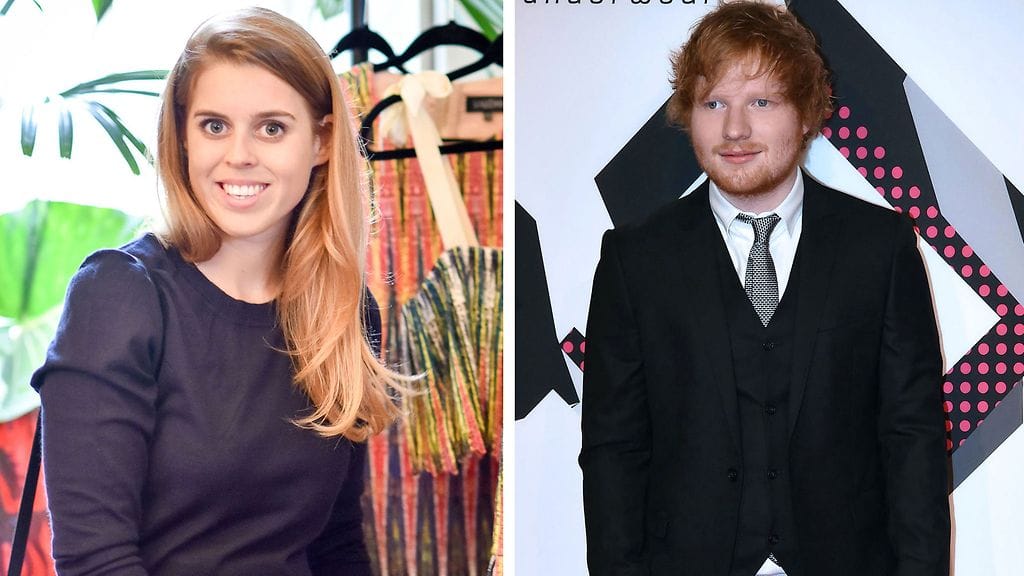 Brittihovin prinsessa Beatrice ja laulaja Ed Sheeran.