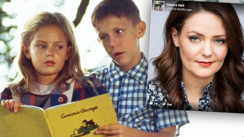 Hanna R. Hall (vasemmalla) nuoren Forrest Gumpin (Michael Connor Humphreys) elämän suurena rakkautena Jennynä vuonna 1994. Oikeassa reunassa Hall vuonna 2016.