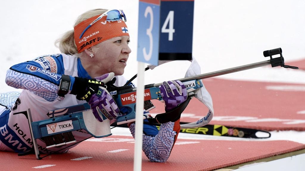 Kaisa Mäkäräinen tähtää maailmancupin pisteistä keskiviikkona.