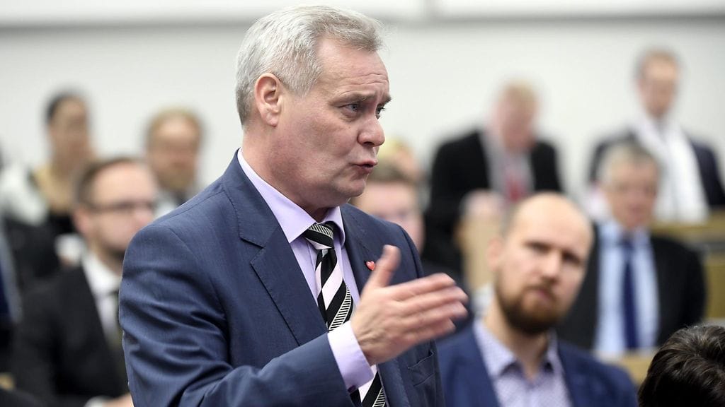 SDP:n kannatus on nyt Ylen gallupin mukaan 21,1 prosenttia. Kuvassa puheenjohtaja Antti Rinne.