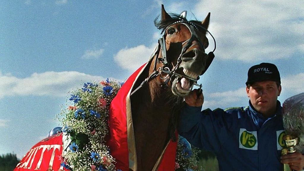 Petri Klemola 20 vuotta sitten silloisen menestyshevosensa Isla J Braven kanssa.