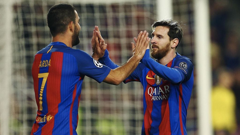 Arda Turan ja Lionel Messi osuivat Barcelonalle tiistaina.