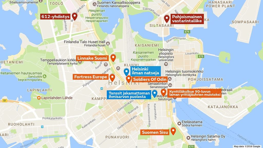 Itsenäisyyspäivän mielenosoituksissa oli mukana yhdeksän eri ryhmää.