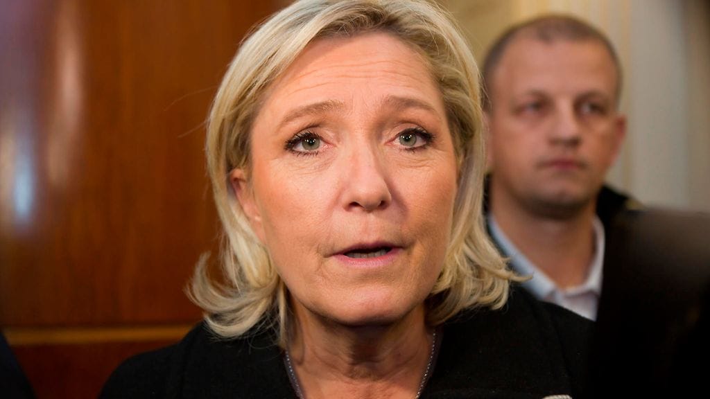 Kansallisen rintaman johtaja Marine Le Pen.