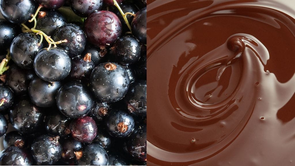 Mustaherukka ja suklaa ovat hyvä makupari.