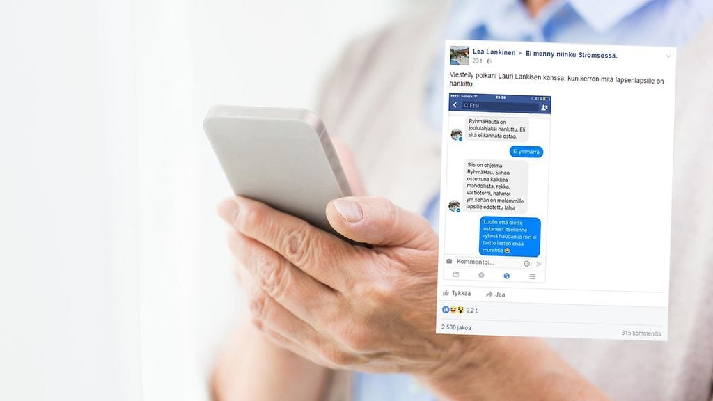 Isoäidin viestittely poikansa kanssa on aiheuttanut hilpeyttä somessa. Kuvituskuva.