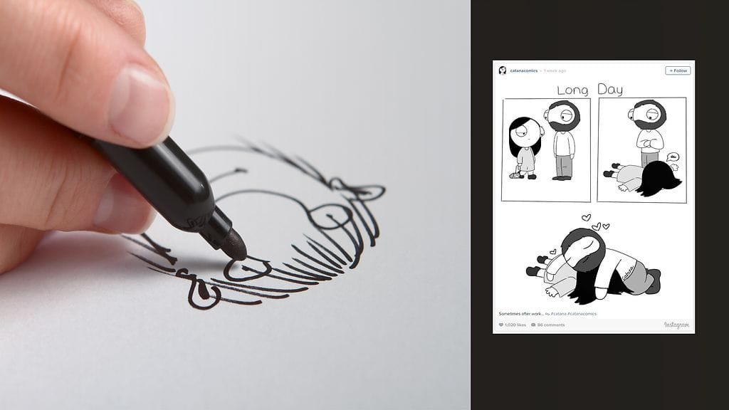 Sarjakuvataiteilija on perustanut hauskoille kuvilleen oman Instagram-tilin.