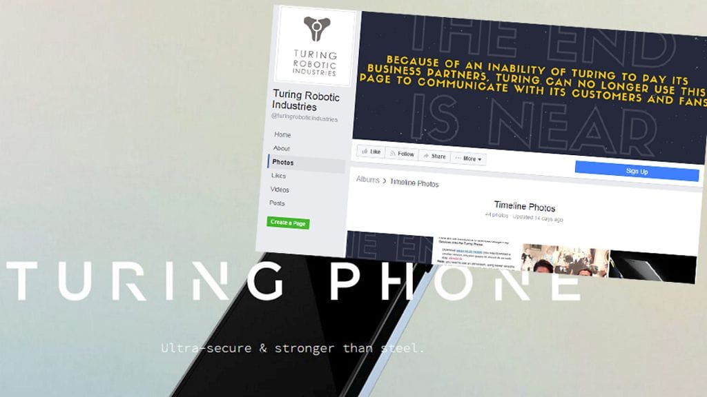 Matkapuhelinvalmistaja Turing Robotic Industriesin Facebook-sivuille ilmestyi erikoinen viesti.