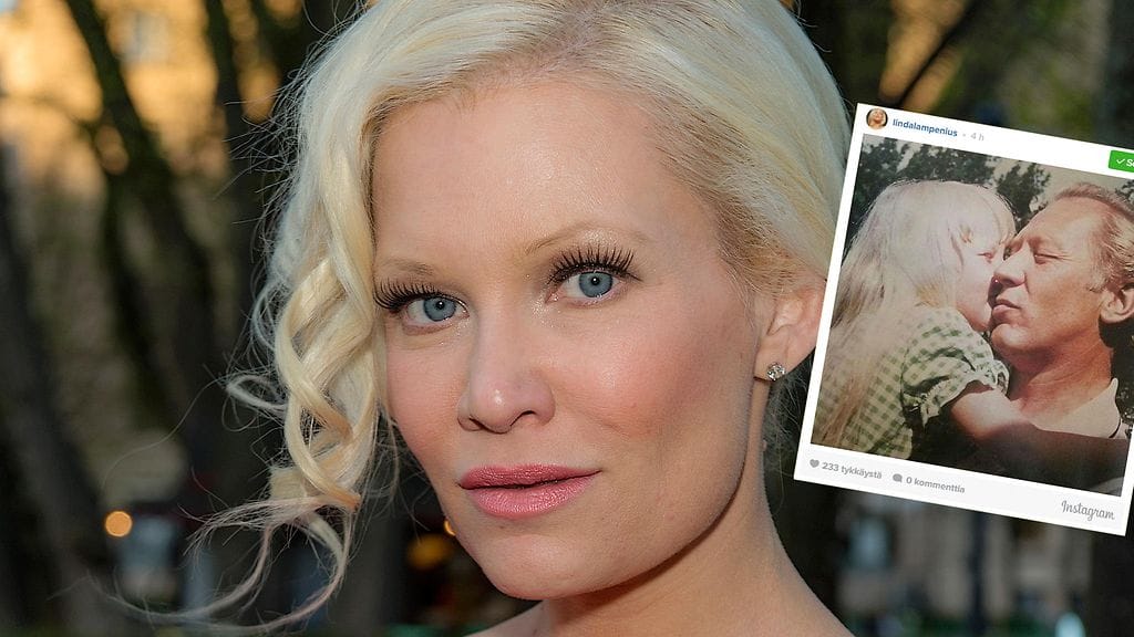Linda Lampenius ja leike Instagram-kuvasta.