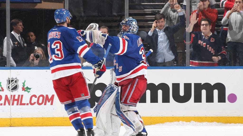 Henrik Lundqvist nousi voittotilastossa Dominik Hasekin rinnalle.