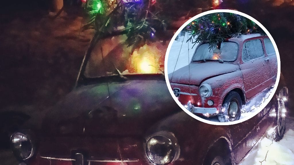 Fiat 600 tuo joulumieltä Loipposen perheelle ja heidän naapureilleen.