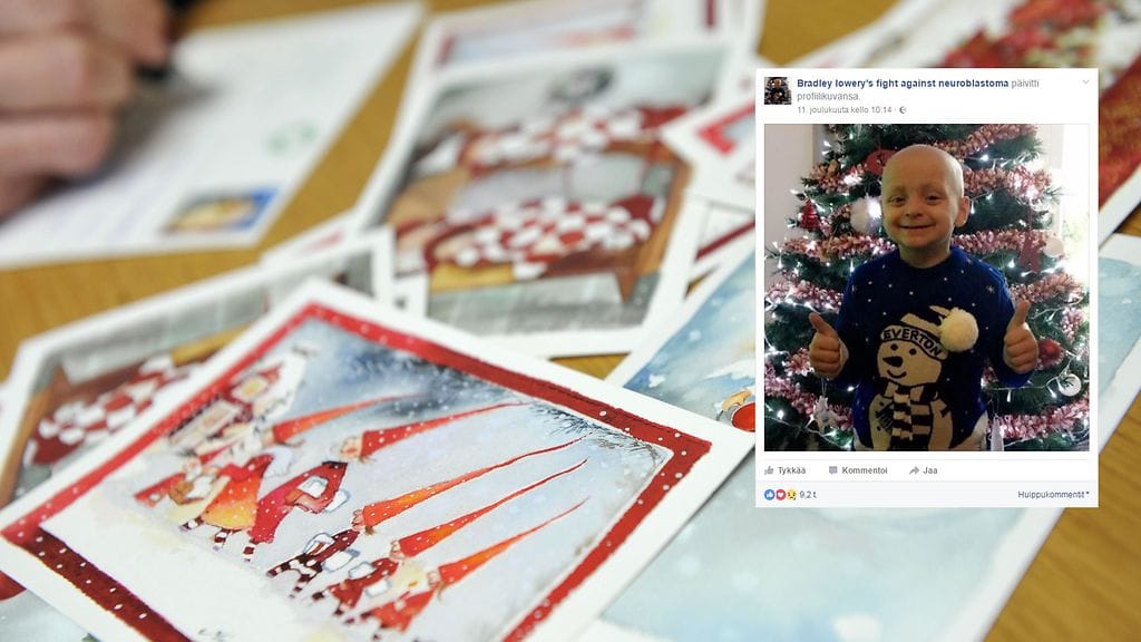 Viisivuotias Bradley viettää nyt elämänsä joulua.