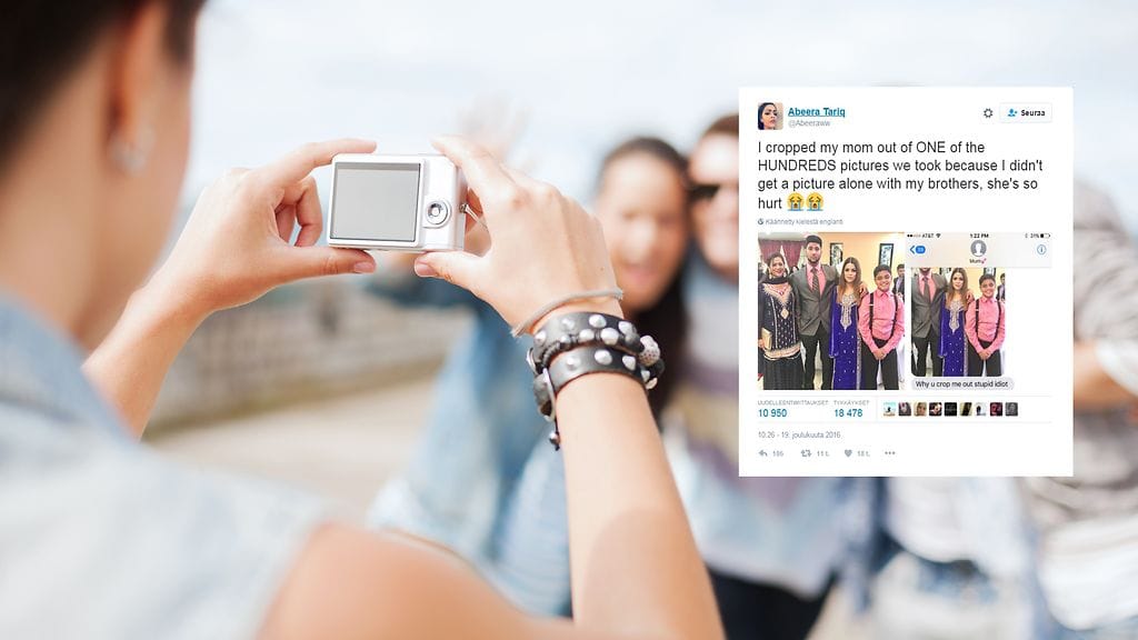 Muokattu perhekuva on herättänyt Twitterissä erilaisia reaktioita.