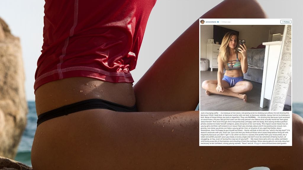 Fitness-tähti toivoo, että myös muut uskaltaisivat julkaista kuvia "epätäydellisistä" vartaloistaan.