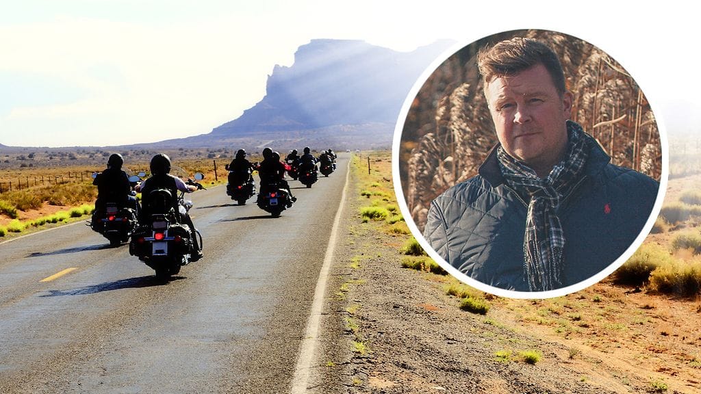 Tommi Lähde (kuvassa) lähtee unelmiensa moottoripyörämatkalle Yhdysvaltoihin.