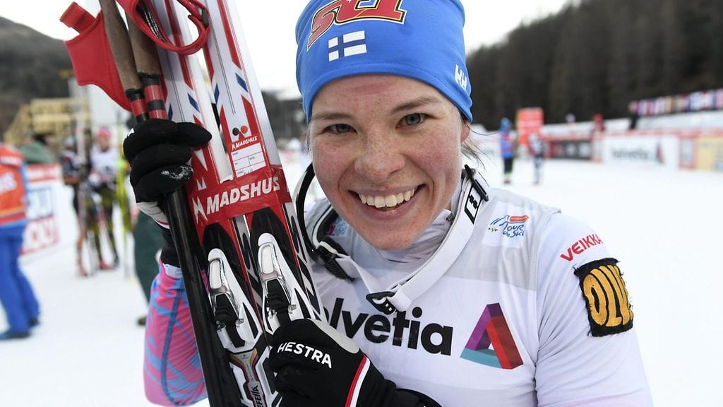 Krista Pärmäkoski iloitsi kolmossijaansa.