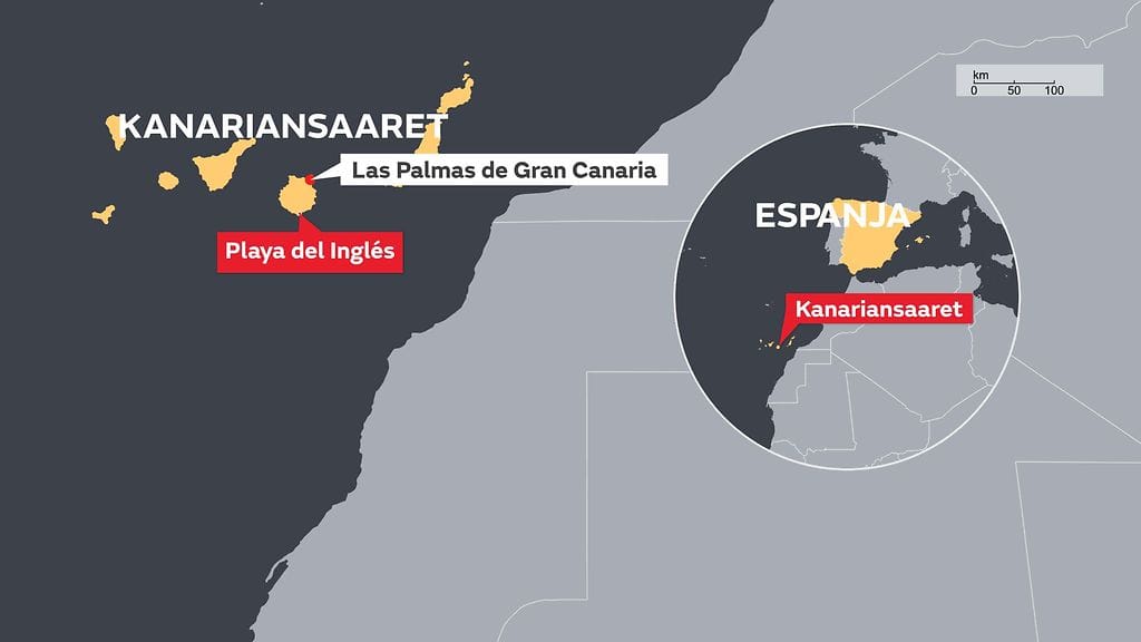 65-vuotias suomalaismies hukkui Playa del Inglesissä Gran Canarialla tänään iltapäivällä.