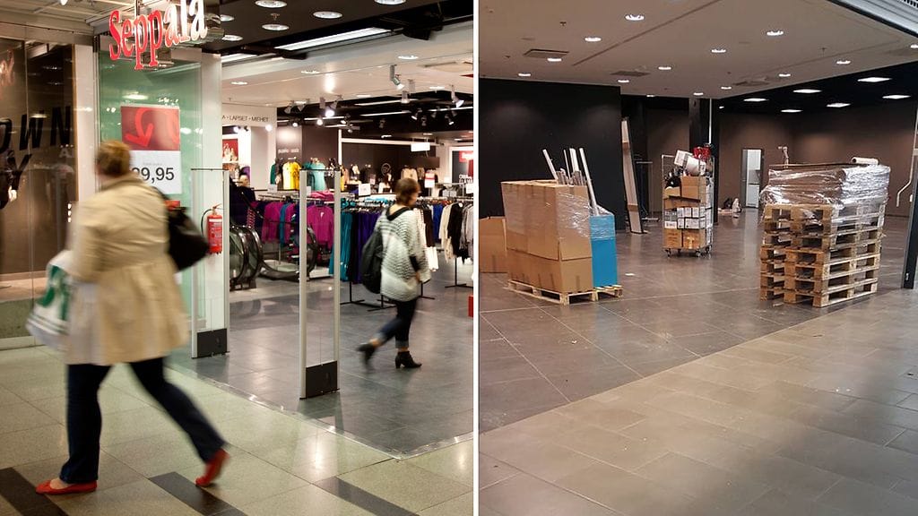 Kuvassa oikealla näkyvä Hyvinkään kauppakeskus Willan myymälä on jo suljettu.