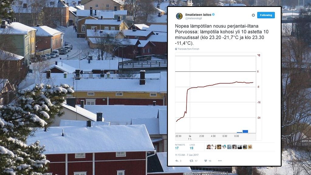 Luminen kuva Porvoosta.