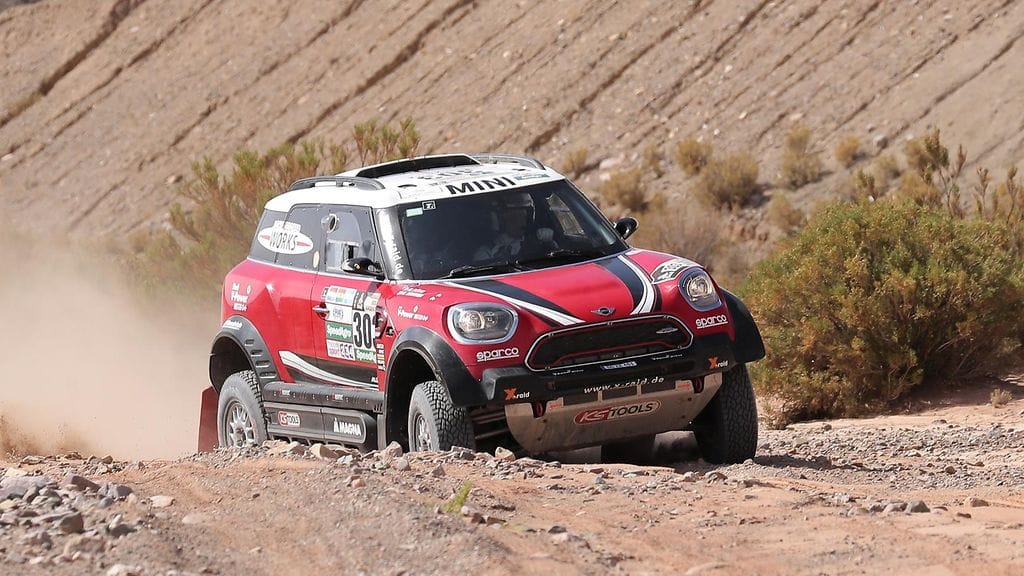 Mikko Hirvonen Dakar-rallissa.